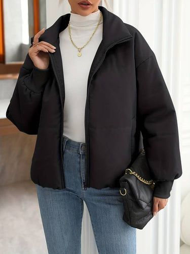 Drune | Frauen schwarze Pufferjacke
