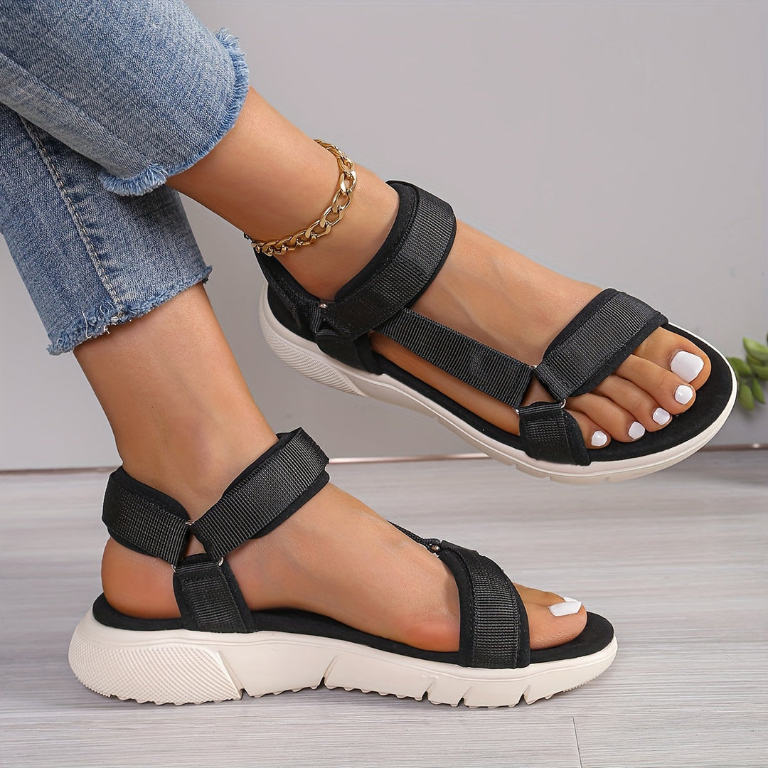 Drune | Damen Sandalen: Farbblock, Rutschfest, Elegant, Leicht, Outdoor, Sommer