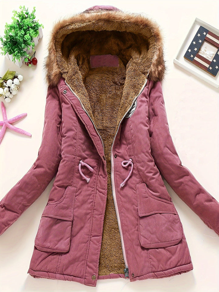 Drune | Lange Puffer Winterjacke mit Kapuze für Frauen - Perfekt für kalte Tage
