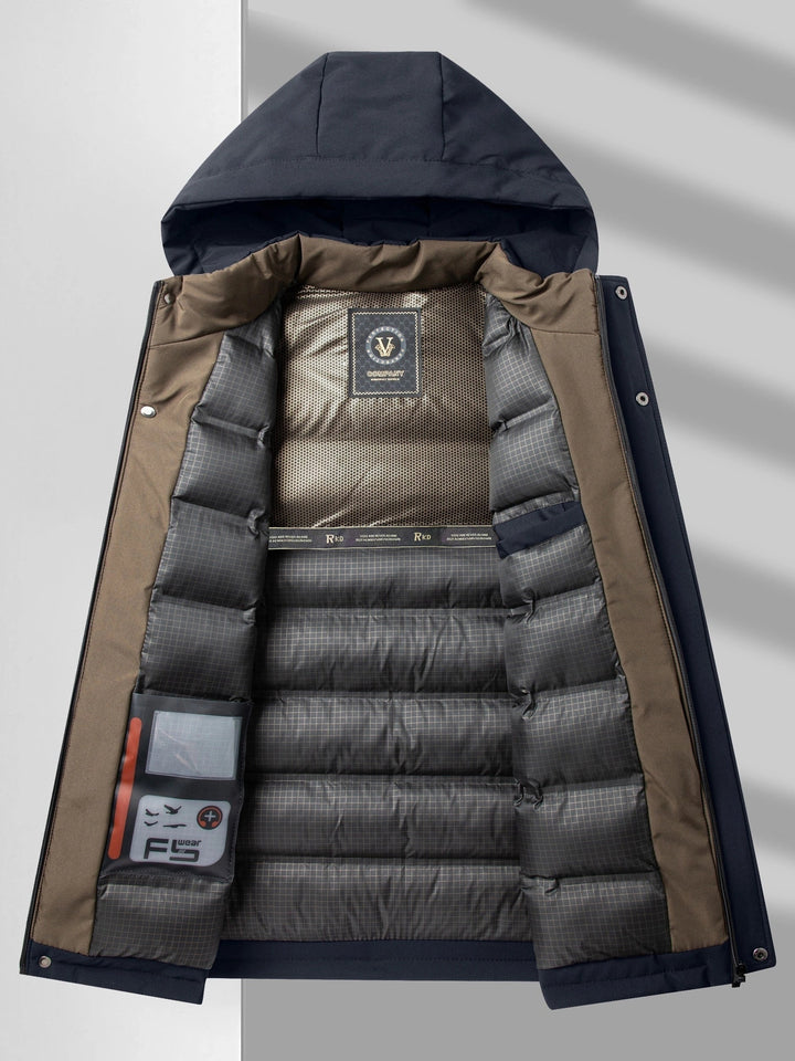 Drune | Kapuzen Lange Ärmel Reißverschluss Gepolsterte Winter Jacke Für Herren - Perfekt für Outdoor-Aktivitäten