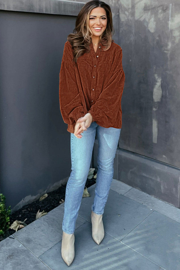 Drune | Lockere Hemd Aus Cord Polyester Stilvoll und Bequem