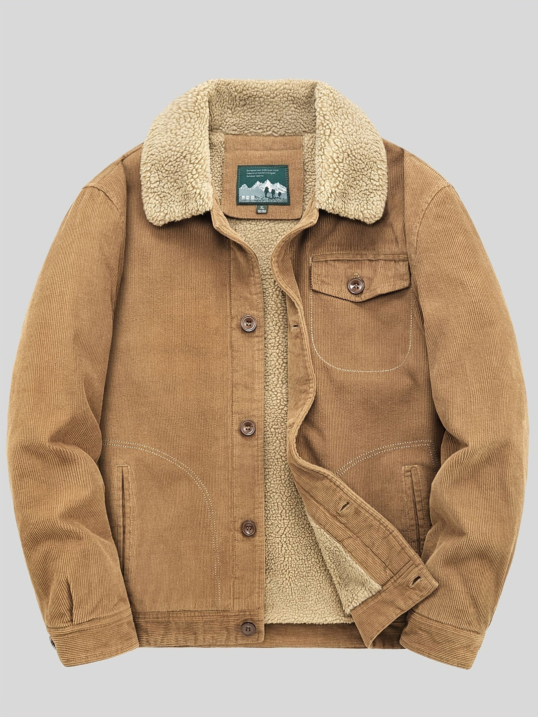 Drune | Fleece-Knopf Outdoorjacke Leicht Mit Brusttasche Für Herren - Perfekt für Outdoor-Aktivitäten