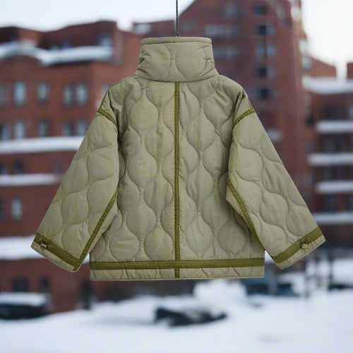 Drune | Baumwolljacke in Hüftlänge mit Stehkragen und Kordelzug