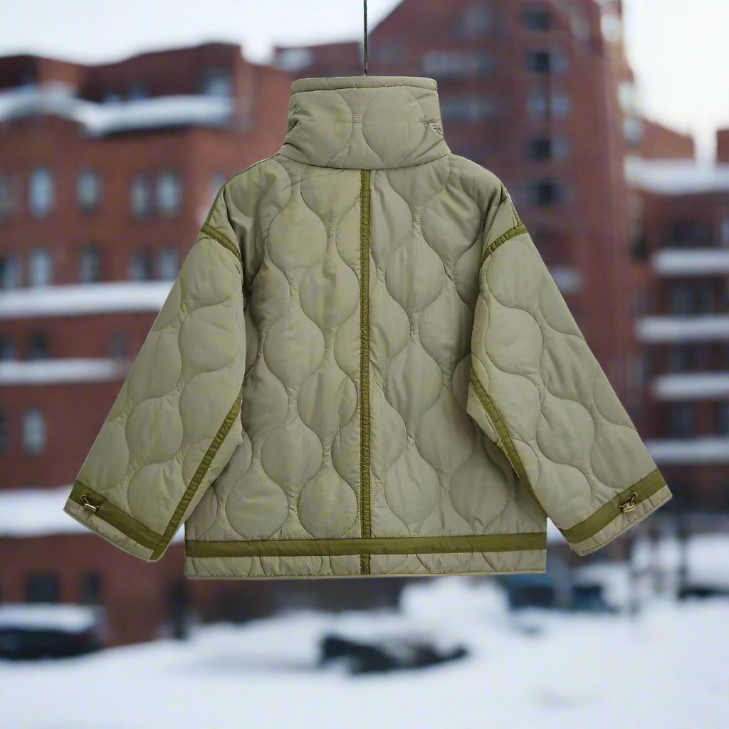 Drune | Women's hip-length cotton jacket with stand-up collar and drawstring