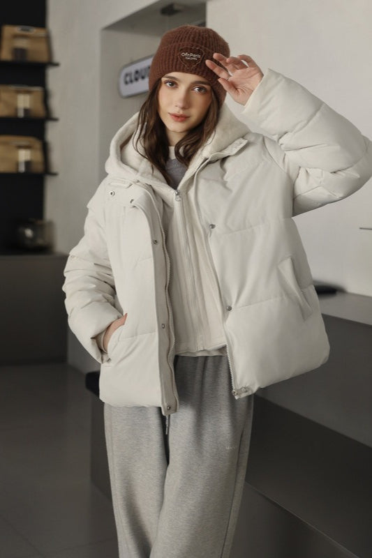 Drune | Fellpaneel gekürzter Pufferjacke