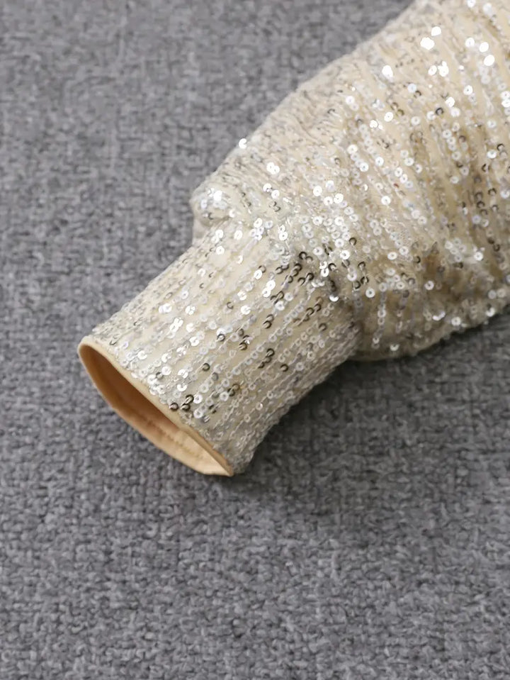 Drune | Party Paillettenkleid mit Kontrast
