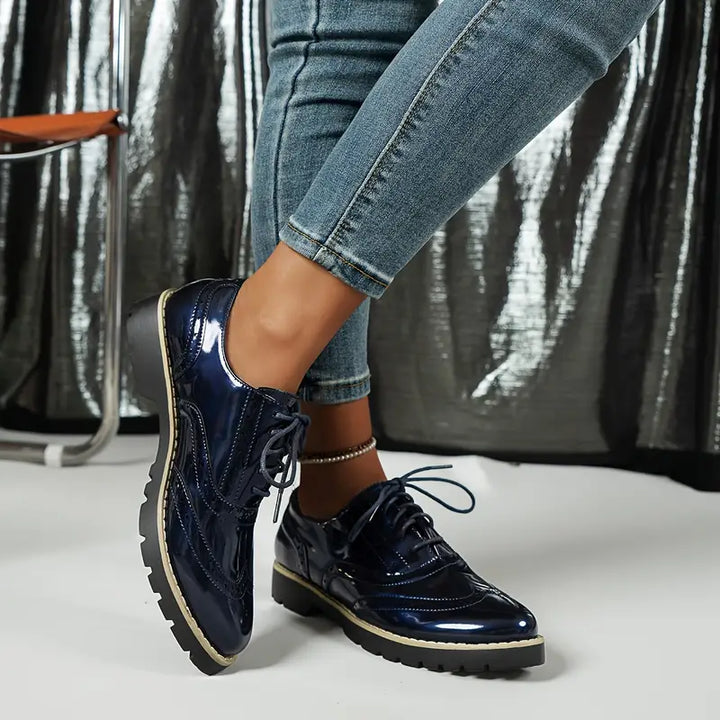 Drune | Lackschuhe Im Oxford-Stil mit Klobiger Sohle für Damen