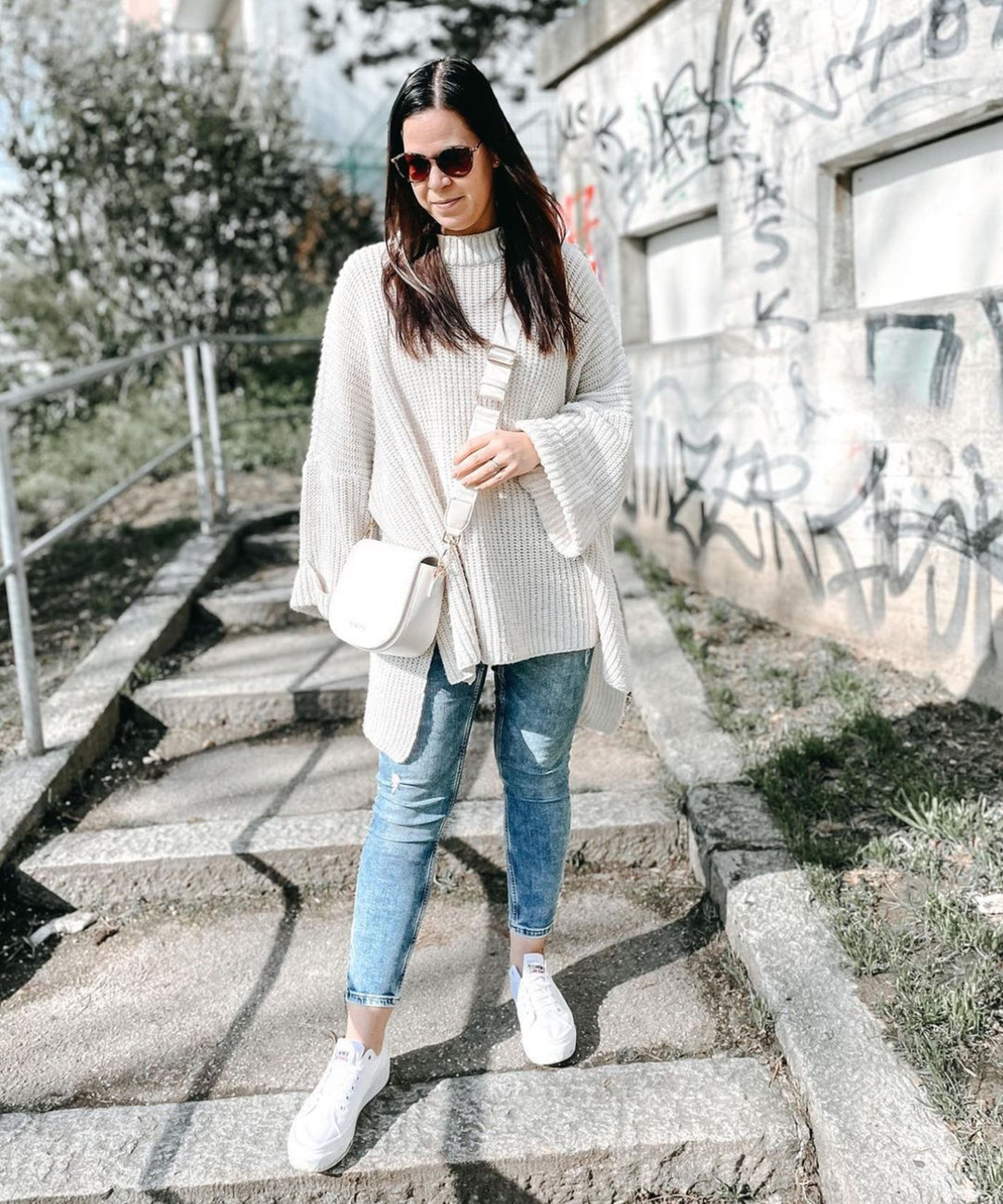 Drune | Cozy oversized knit sweater in soft beige