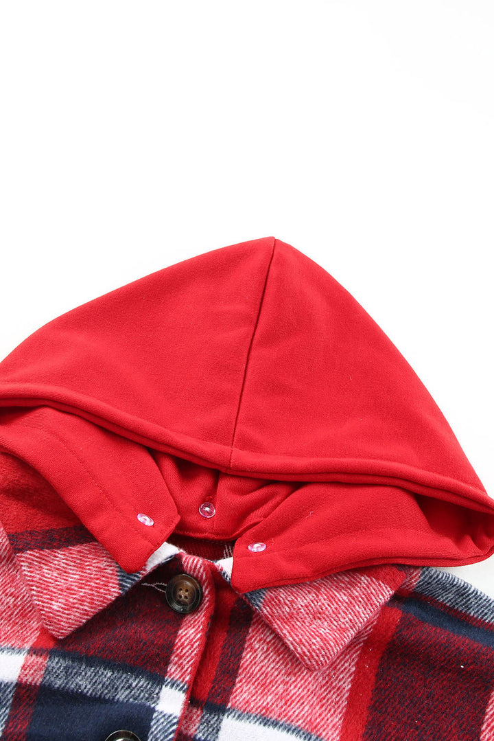 Drune | Gitterhemdenjacke mit Kapuze Polyester Lässig und Trendy