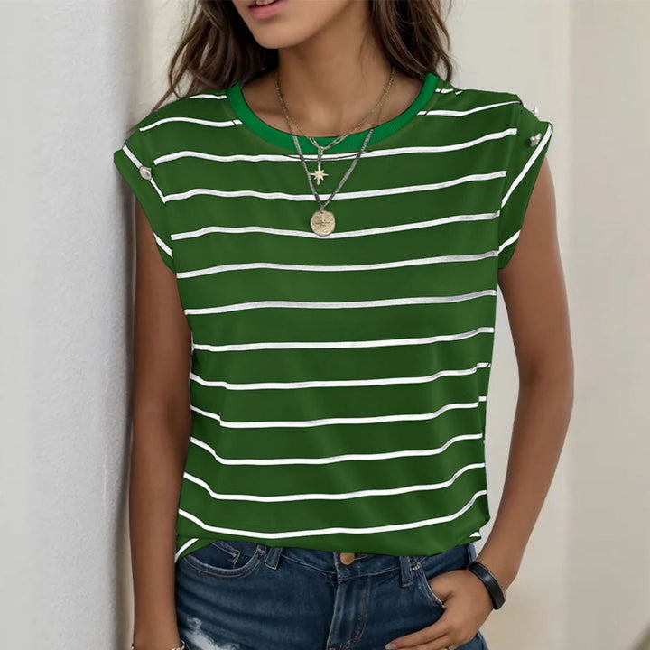 Drune | Ärmelloses gestreiftes T-Shirt Frauen