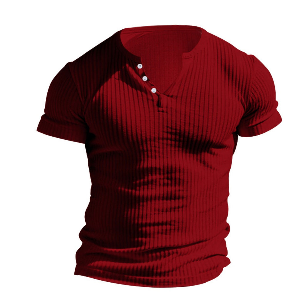 Drune | Einfarbig Lässig gestricktes T-Shirt