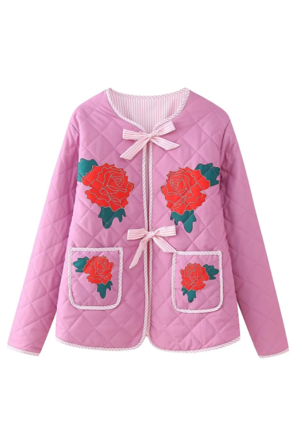 Drune | Print Schleife Steppjacke