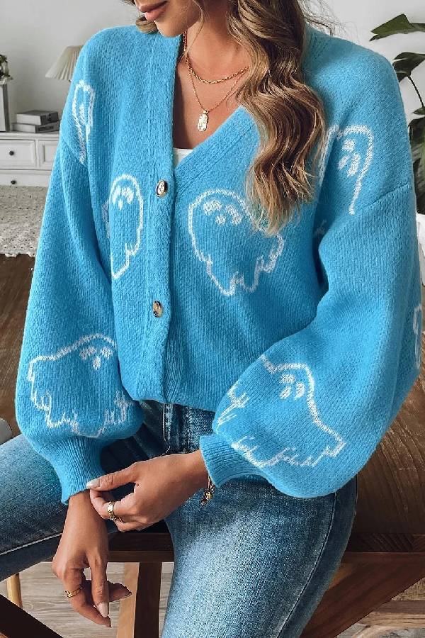 Drune | Lockere lässige Cartoon Jacquard-Jacke