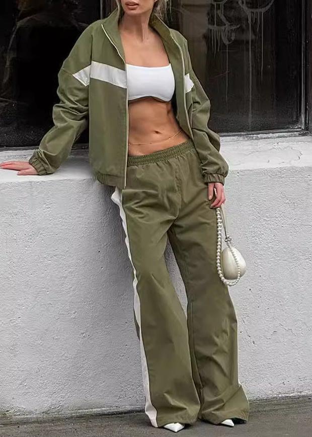 Drune | Edge - Kontrast Reißverschlussjacke und weit geschnittene Hose Set
