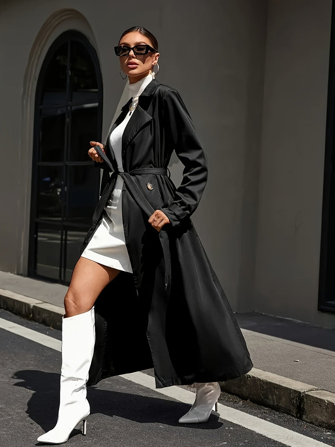 Drune | Trenchcoat mit Knopfdekor für Damen - Perfekt für formelle Anlässe