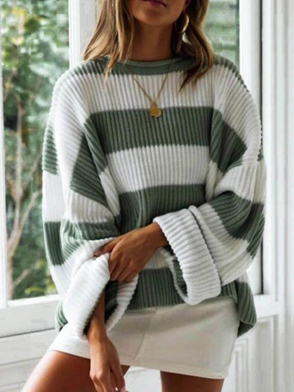 Drune | Strickpullover mit Streifen Lockerer Sitz Lässig und Komfortabel