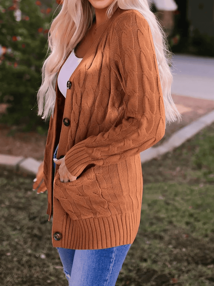Drune | Offener Strickcardigan mit Zopfmuster