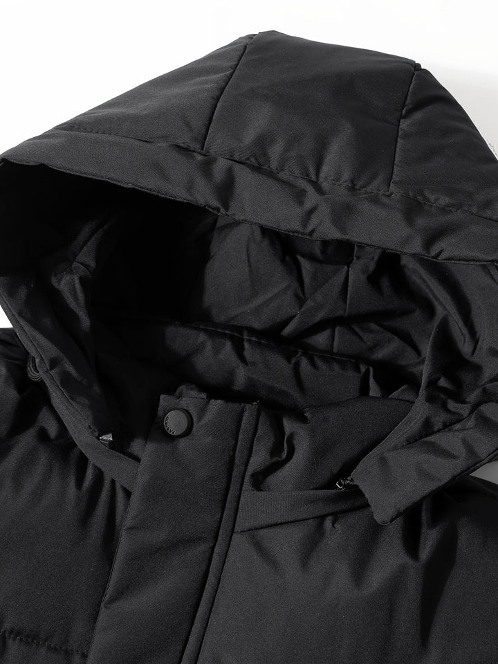 Drune | Winterjacke mit Kapuze - Warme, Winddichte & Wasserdichte Steppjacke mit Reißverschluss und Taschen
