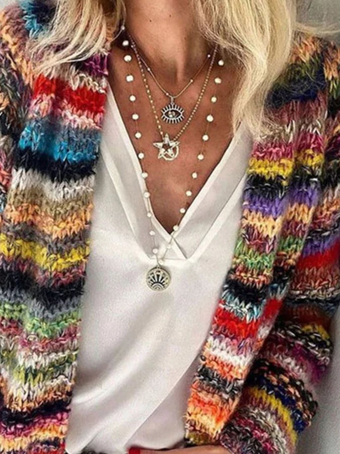 Drune | Cardigan - Bunt & Elegant - Strickmuster & Weiche Passform
