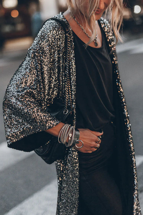 Drune | Glamouröse Pailletten-Strickjacke