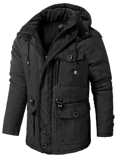 Drune | Casual aus Baumwolle Stil Cargo Winterjacken mit Taschen für Männer - Perfekt für Aktivitäten im Freien