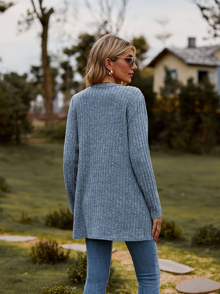 Drune | warmer gerippter Baumwolle Strickcardigan für Damen - Perfekt für lässige Tage