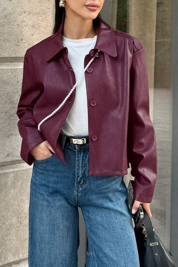 Drune | Lose Passform PU Lederjacke