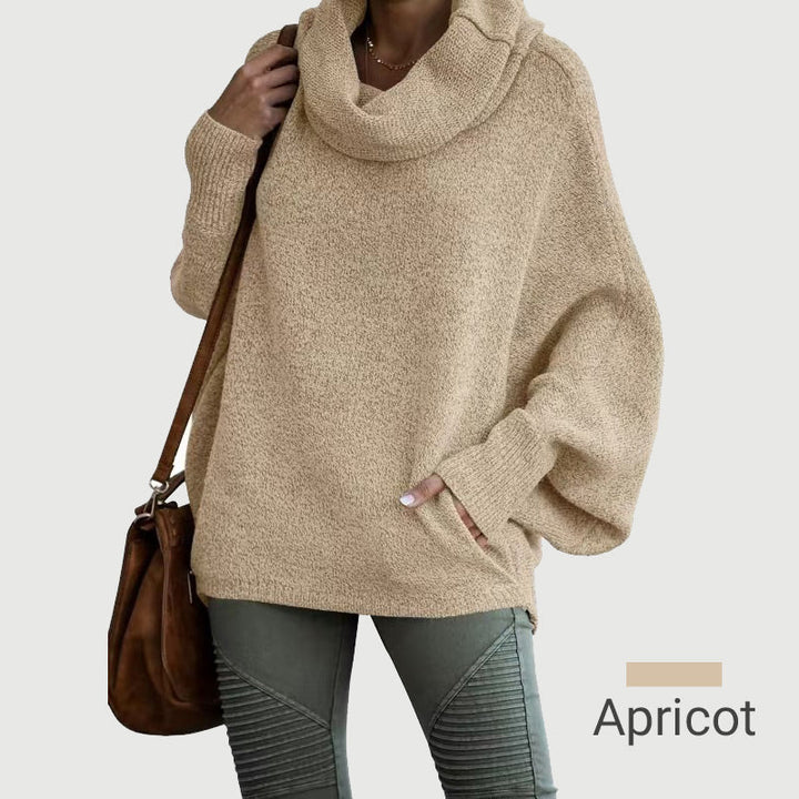 Drune | Cozy batwing sweater with waterfall neckline and pockets
