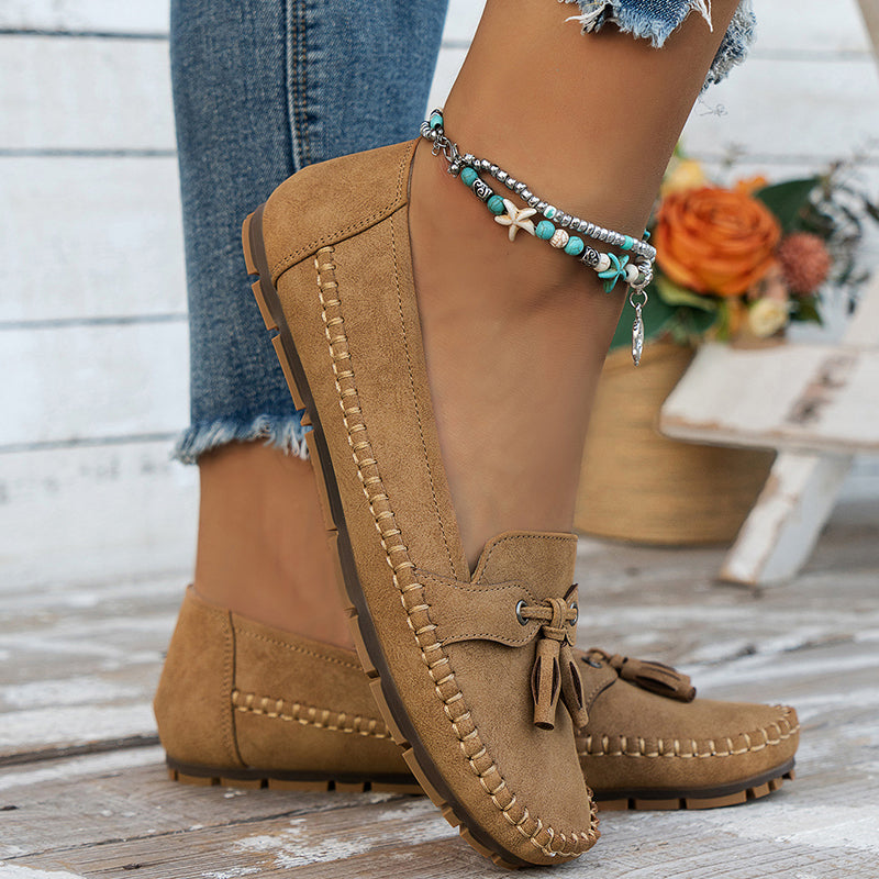 Drune | Klassische Wildleder-Loafer mit Quastendetail für Damen
