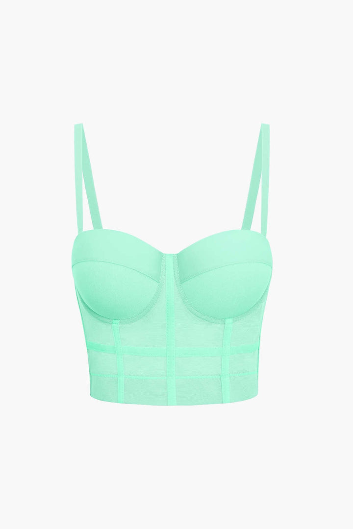 Drune | Figurbetontes Bustier Top Mit Bügel Cups Und Transparenter Mesh Struktur