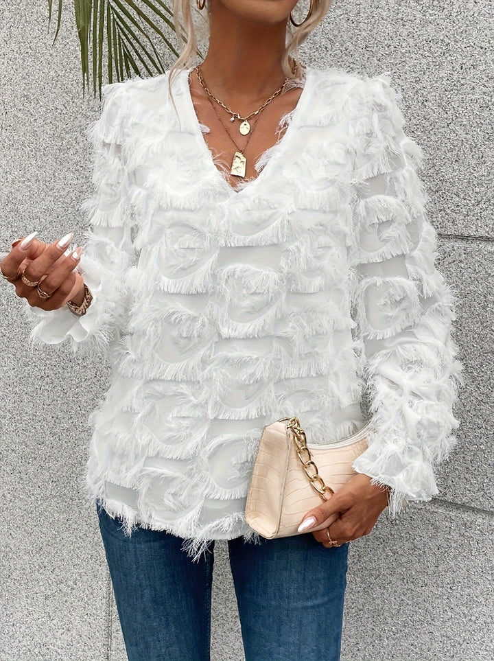 Drune | Elegantes Top mit Fransen-details Polyester Stilvoll und Bequem