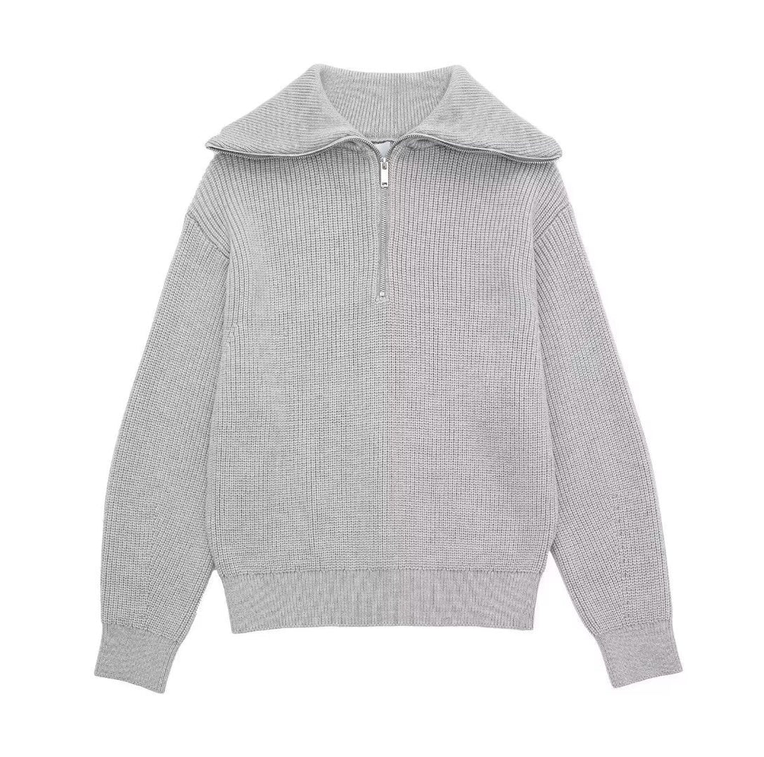 Drune | All Match Wollpullover Mit Offenem Kragen