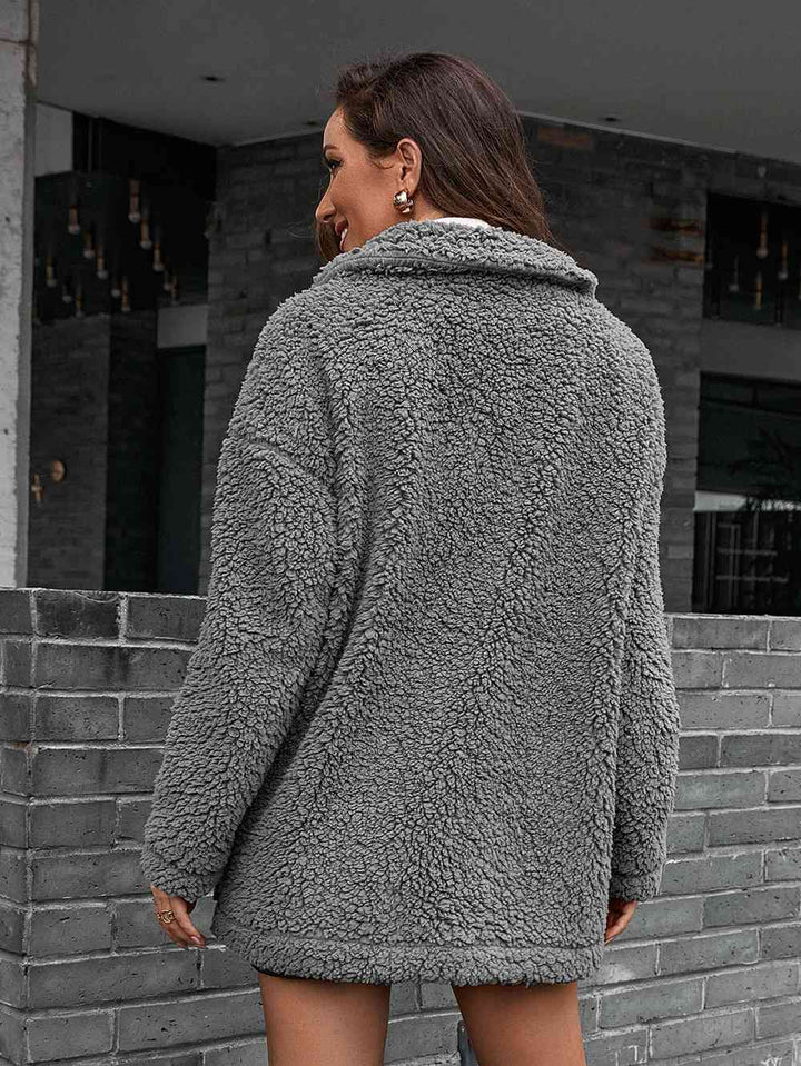 Drune | Double Take Zip up Teddy Jacke mit Kragen