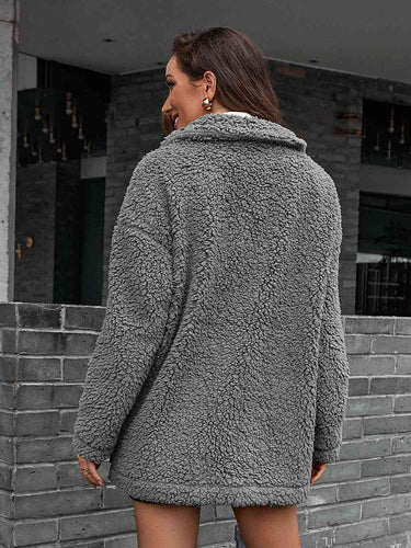 Drune | Double Take Zip up Teddy Jacke mit Kragen