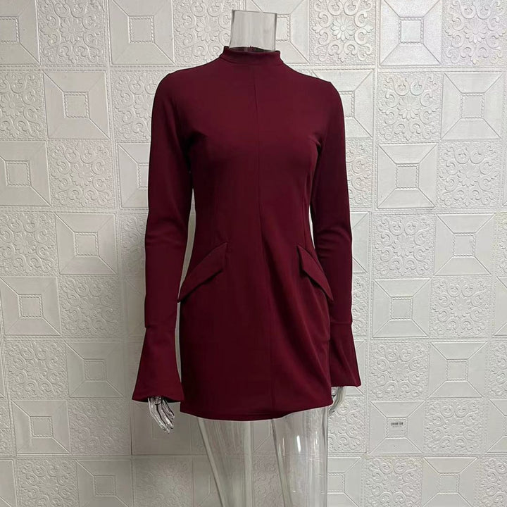 Drune | Schmal geschnittenes, langärmeliges, hüftumspielendes Kleid