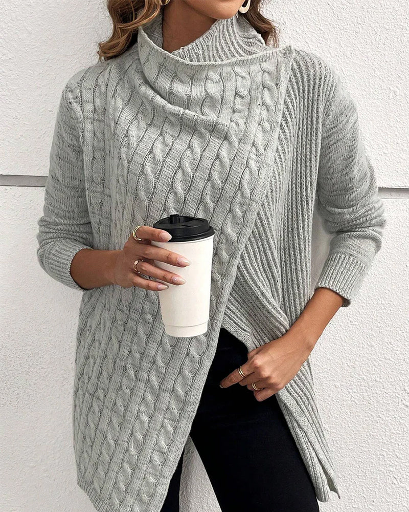 Drune | Lässiger Einfarbiger Pullover mit Schlitz