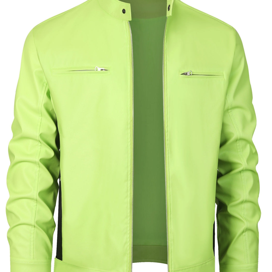 Drune | Elegante Pu-Lederjacke mit Farbblockierung und Mehrfachreißverschluss