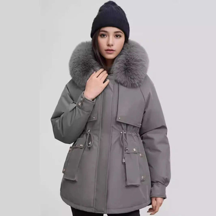 Drune | Damen Winter Kunstpelzkragen Mantel