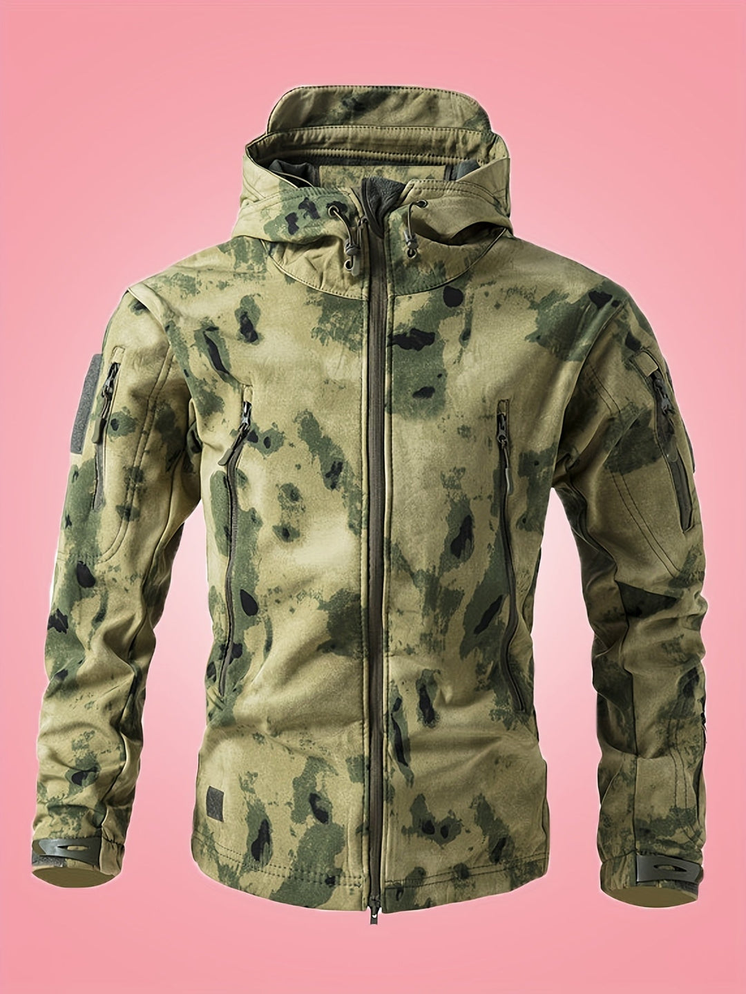 Drune | Militärische Tarn-Windbreaker-Outdoorjacke Mit Reißverschlusstaschen Für Herren - Perfekt für Outdoor-Aktivitäten
