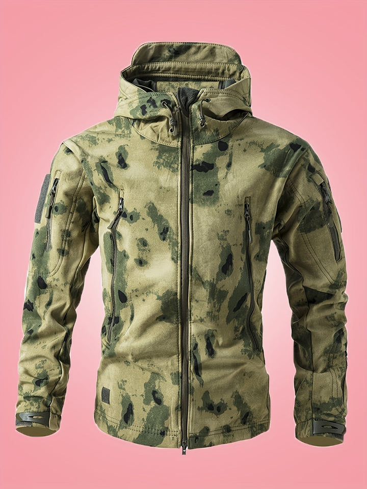 Drune | Militärische Tarn-Windbreaker-Outdoorjacke Mit Reißverschlusstaschen Für Herren - Perfekt für Outdoor-Aktivitäten
