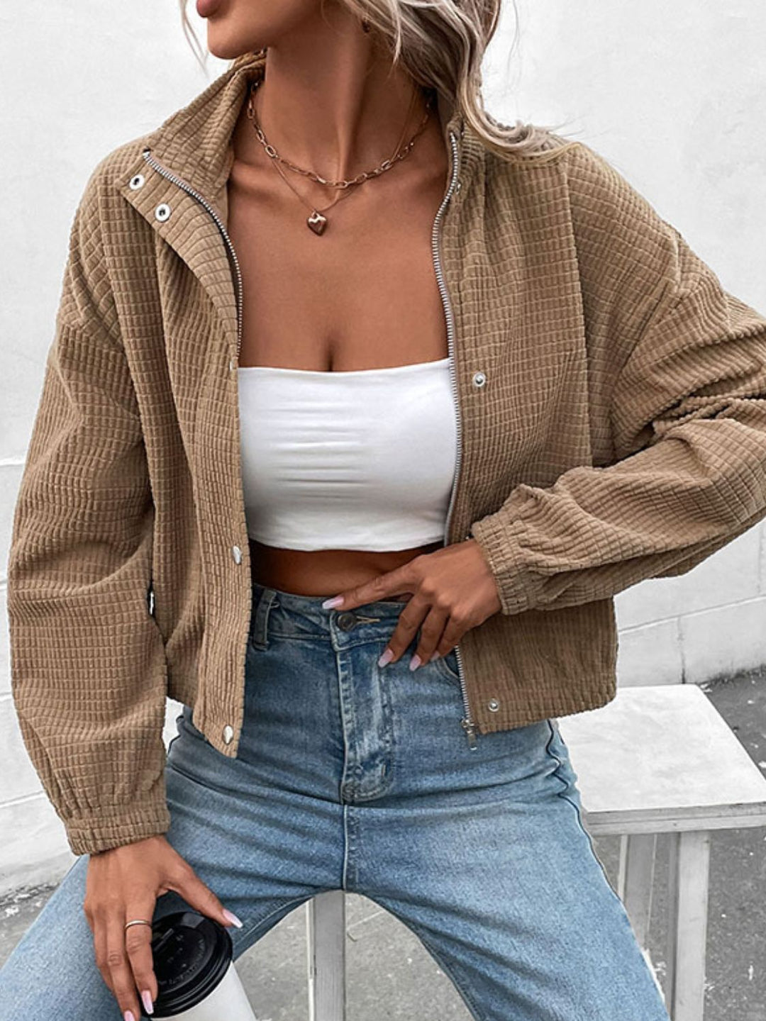 Drune | Langarmjacke mit niedergedrückter Schulter