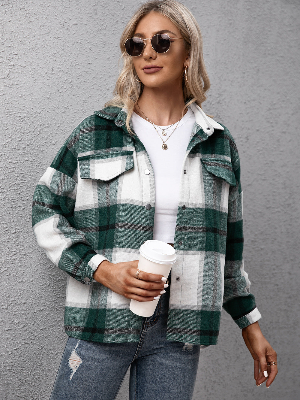 Drune | Karierter Langarmhemdjacke