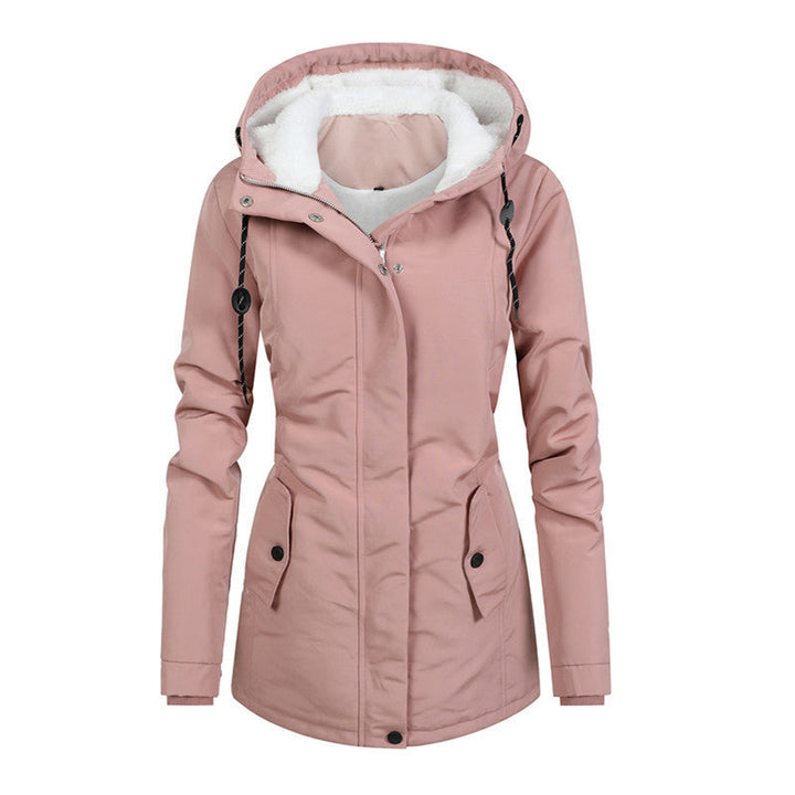 Drune | Mit Fleece gefütterte Damenjacke mit Kapuze und Kordelzug