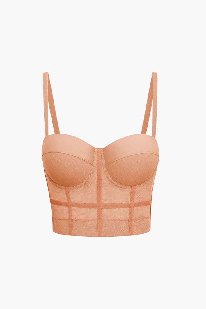 Drune | Figurbetontes Bustier Top Mit Bügel Cups Und Transparenter Mesh Struktur
