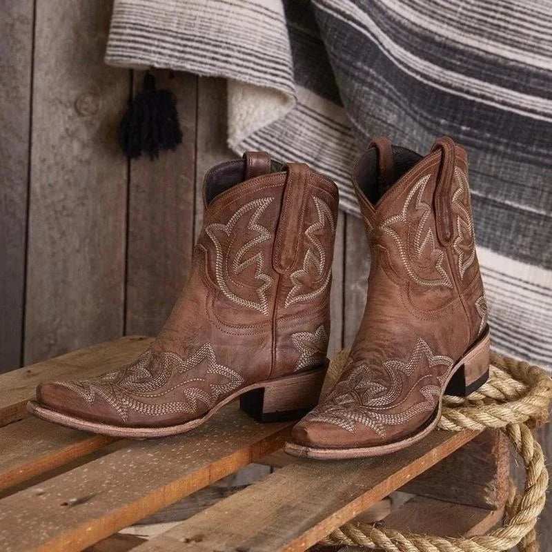 Drune | Bestickte Cowboy-Stiefel Aus Leder