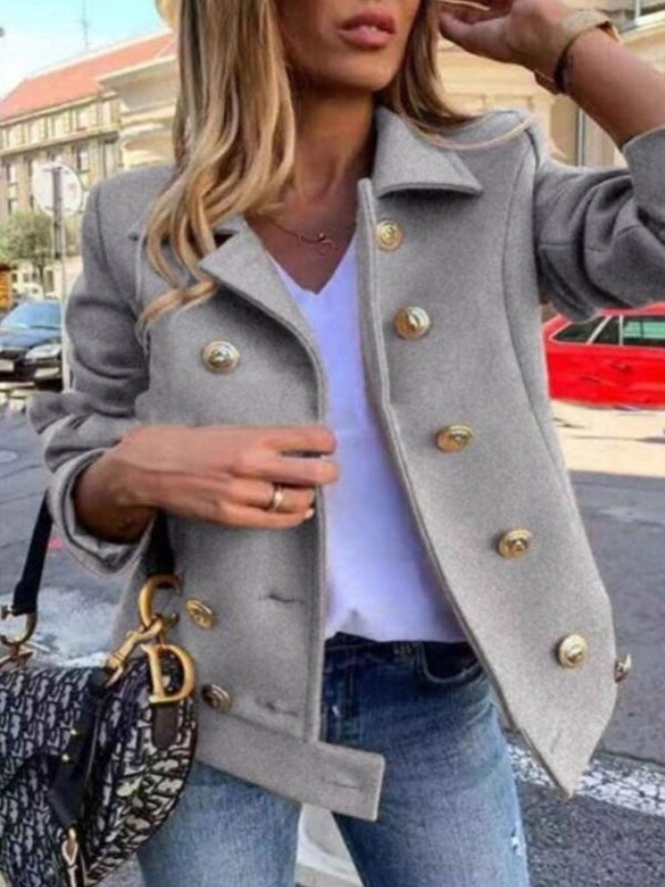 Drune - Kurze Designer-Jacke mit goldenen Knöpfen