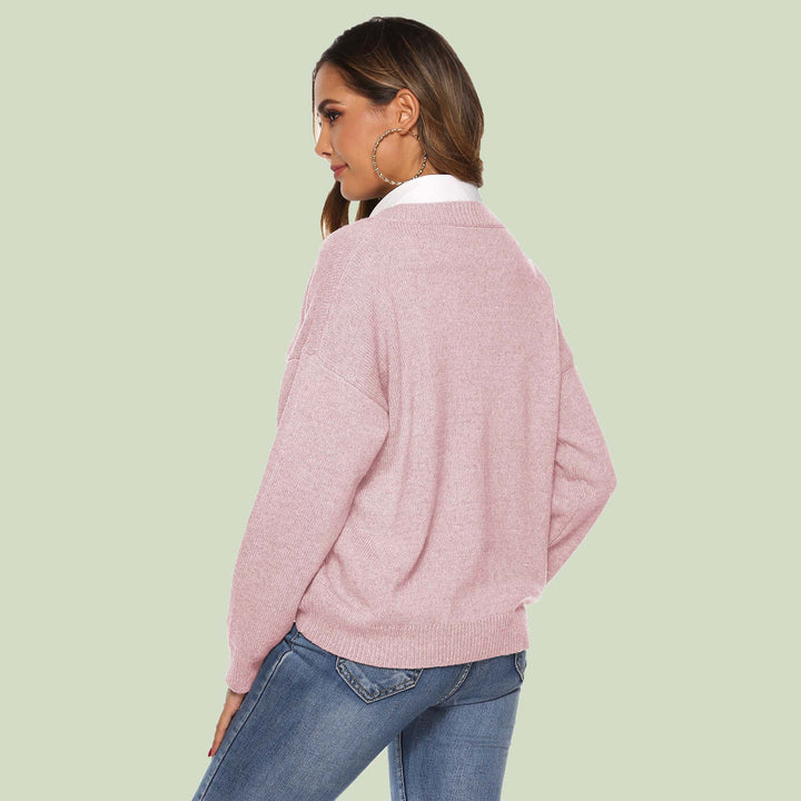 Drune | Strickpullover V-Ausschnitt Relaxed Fit Lange Ärmel Weich Und Bequem