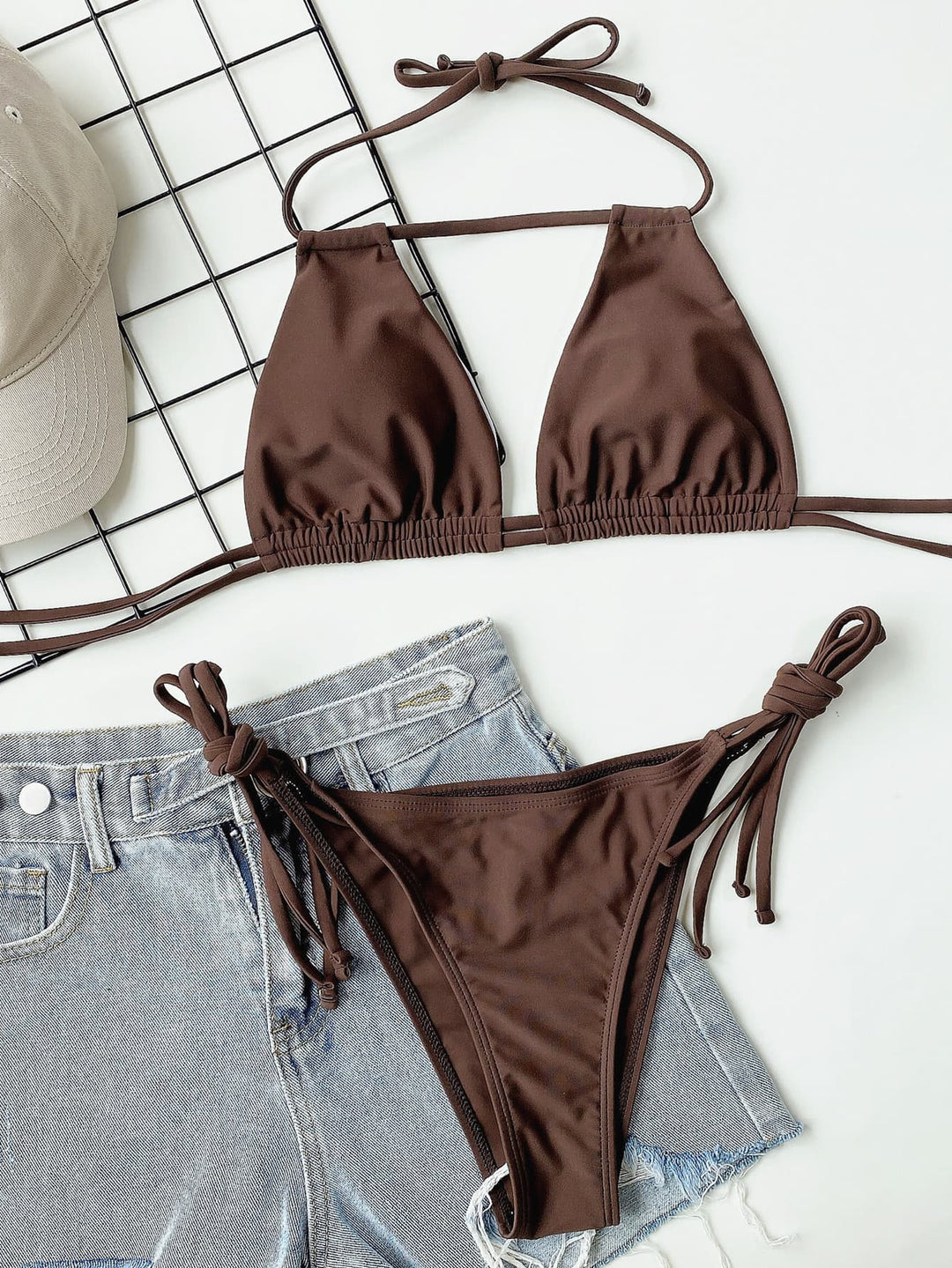Drune | Strapless Ruched Bikini Set