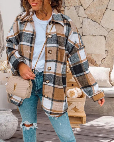 Drune | Jacke mit Karomuster und Knopfleiste