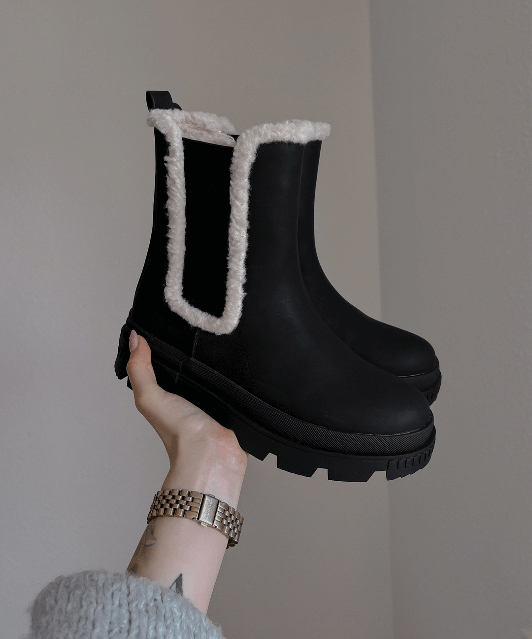 Drune | Schicke schwarze Leder-Stiefeletten